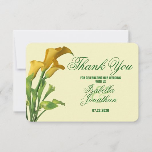Charming Calla Lily Wedding Dankeschön Card (Vorderseite)