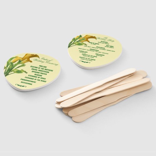 Charming Calla Lily Wedding Hand Fans Fächer (Non-assembled)