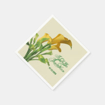Charming Calla Lily Wedding Paper Napkins