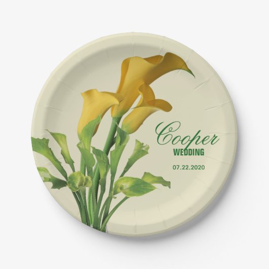 Charming Calla Lily Wedding Paper Teller (Vorderseite)
