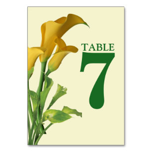 Charming Calla Lily Wedding Tischnummer Card