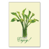 Charming Calla Lily Wedding Tischnummer Card (Rückseite)