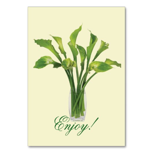 Charming Calla Lily Wedding Tischnummer Card (Rückseite)