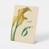 Charming Calla Lily Wedding Tischnummer Sockelschild (Vorderseite)