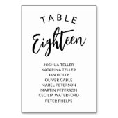 Charming Calligrafy Tischnummer Gästebamen (Rückseite)