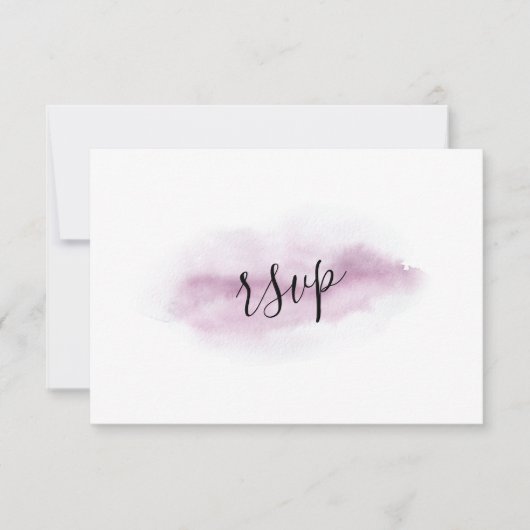 Charming Calligraphy Pink Watercolor Wedding RSVP (Vorderseite)