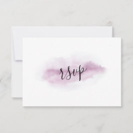 Charming Calligraphy Pink Watercolor Wedding RSVP Karte