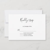 Charming Calligraphy Pink Watercolor Wedding RSVP Karte (Rückseite)