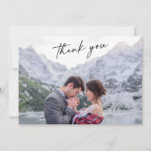 Charming Calligraphy Wedding Foto Danke-Card Dankeskarte (Vorderseite)