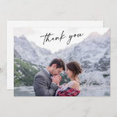 Charming Calligraphy Wedding Foto Danke-Card Dankeskarte (Vorne/Hinten)