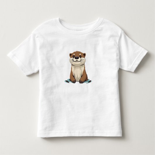 Charming Cartoon Otter Kleinkind T-shirt (Vorderseite)