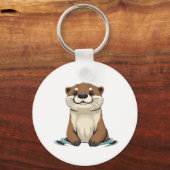 Charming Cartoon Otter Schlüsselanhänger (Rückseite)
