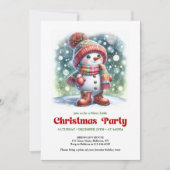 Charming cartoon snowman invite festive cheer einladung (Vorderseite)