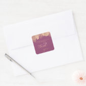Charming Cassis Rose Gold Aquarellkalligrafie Quadratischer Aufkleber (Umschlag)