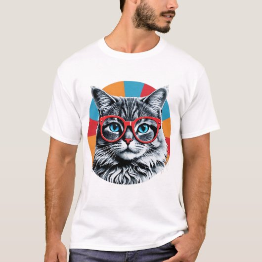 Charming Cat Design T - Shirt - Eine Touch Spaß hi (Vorderseite)