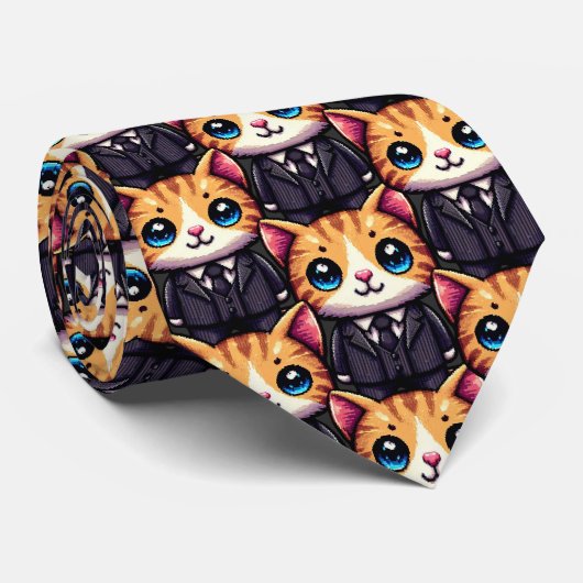 Charming Cat Führungskraft Krawatte (Gerollt)