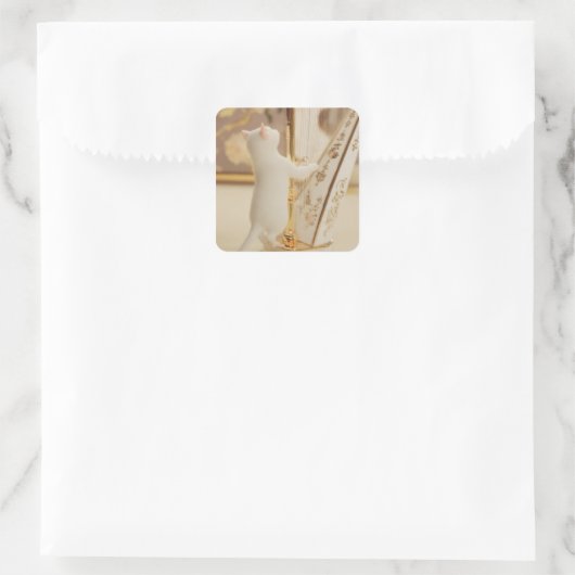 Charming Cat Harpist – Sticker (Tasche)
