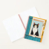Charming Cat im Fenster Notizblock (Innenseite)