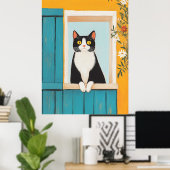 Charming Cat im Fenster Poster (Heimbüro)