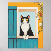 Charming Cat im Fenster Poster (Vorne)