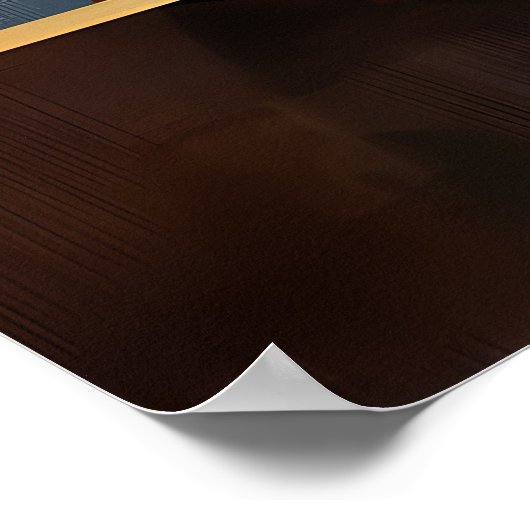 Charming Cat - Kubistischer Philosoph mit Kaffee Poster (Ecke)