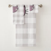 Charming Cat Lover's Purfect Buffalo kariert Badhandtuch Set (Insitu)