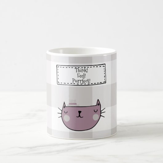 Charming Cat Lover's Purfect Buffalo kariert Kaffeetasse (Mittel)