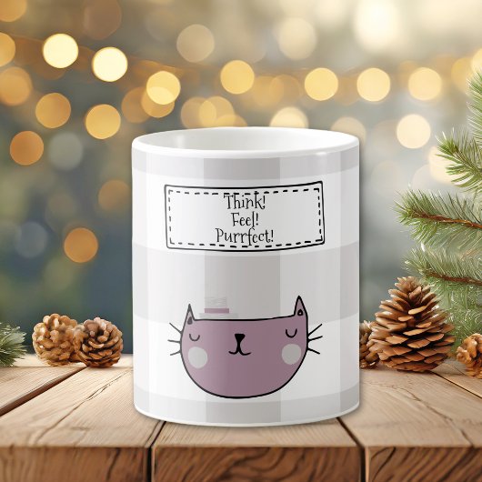 Charming Cat Lover's Purfect Buffalo kariert Kaffeetasse