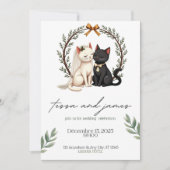 Charming Cat Paar Wedding Einladung (Vorderseite)