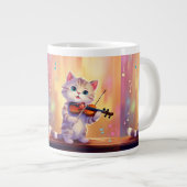 Charming Cat Playing Violine Tasse - Eine Melodie  (Vorderseite Rechts)