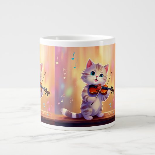 Charming Cat Playing Violine Tasse - Eine Melodie  (Vorderseite)