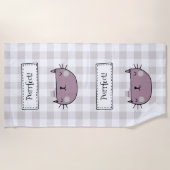 Charming Cat Purfect Buffalo kariert Strandtuch (Vorderseite)