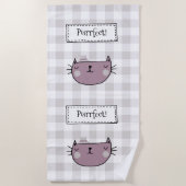 Charming Cat Purfect Buffalo kariert Strandtuch (Vorderseite)
