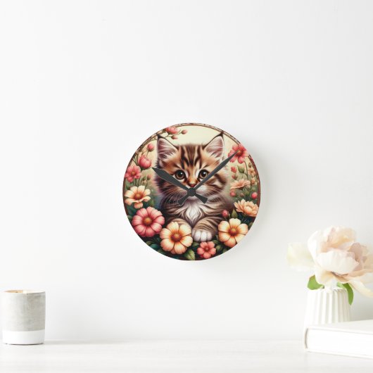 Charming Cat Runde Wanduhr (Zuhause)
