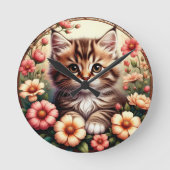Charming Cat Runde Wanduhr (Vorderseite)