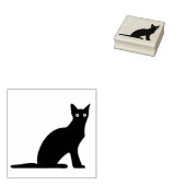 Charming Cat Sitting Still Art Briefmarke Gummistempel (Stempel)
