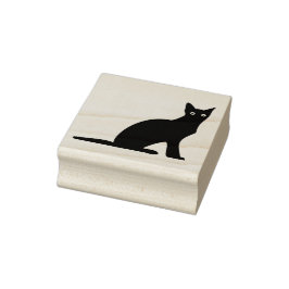 Charming Cat Sitting Still Art Briefmarke Gummistempel