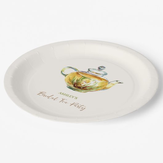 CHARMING Chamomile Bridal Tee Party Pappteller (Schrägansicht)