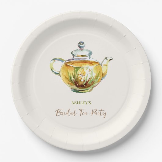 CHARMING Chamomile Bridal Tee Party Pappteller (Vorderseite)