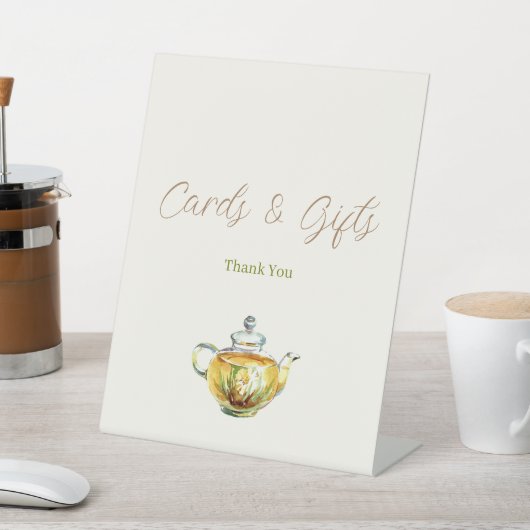 CHARMING Chamomile Tea Party Kartenzeichen Sockelschild (In SItu)