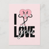 Charming Charakter Herz Valentine Postkarte (Vorderseite)
