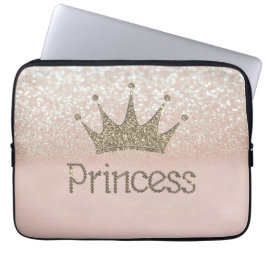 Charming Chic Tiara Princess, Glitzer Bokeh Laptopschutzhülle