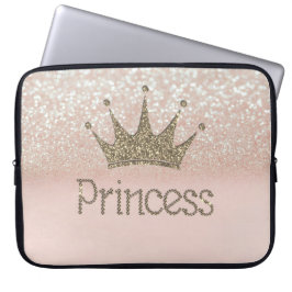 Charming Chic Tiara Princess, Glitzer Bokeh Laptopschutzhülle
