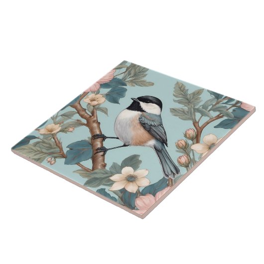 Charming Chickadee Bird Fliese (Seite)