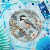 Charming Chickadee Bird Pappteller (Party)