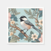 Charming Chickadee Bird Serviette (Vorderseite)