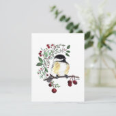 Charming Chickadewatercolor Karte (Stehend Vorderseite)