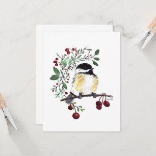 Charming Chickadewatercolor Karte