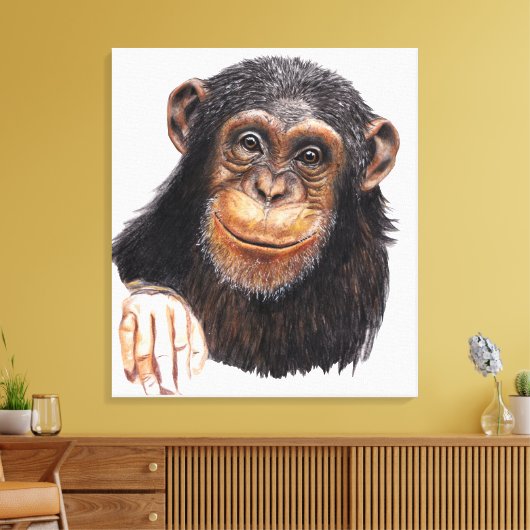 Charming Chimpanzee Leinwanddruck (Insitu (Wohnzimmer))
