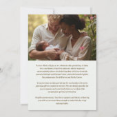 Charming Christian Wildflowers Cross-Shape Baptism Einladung (Rückseite)